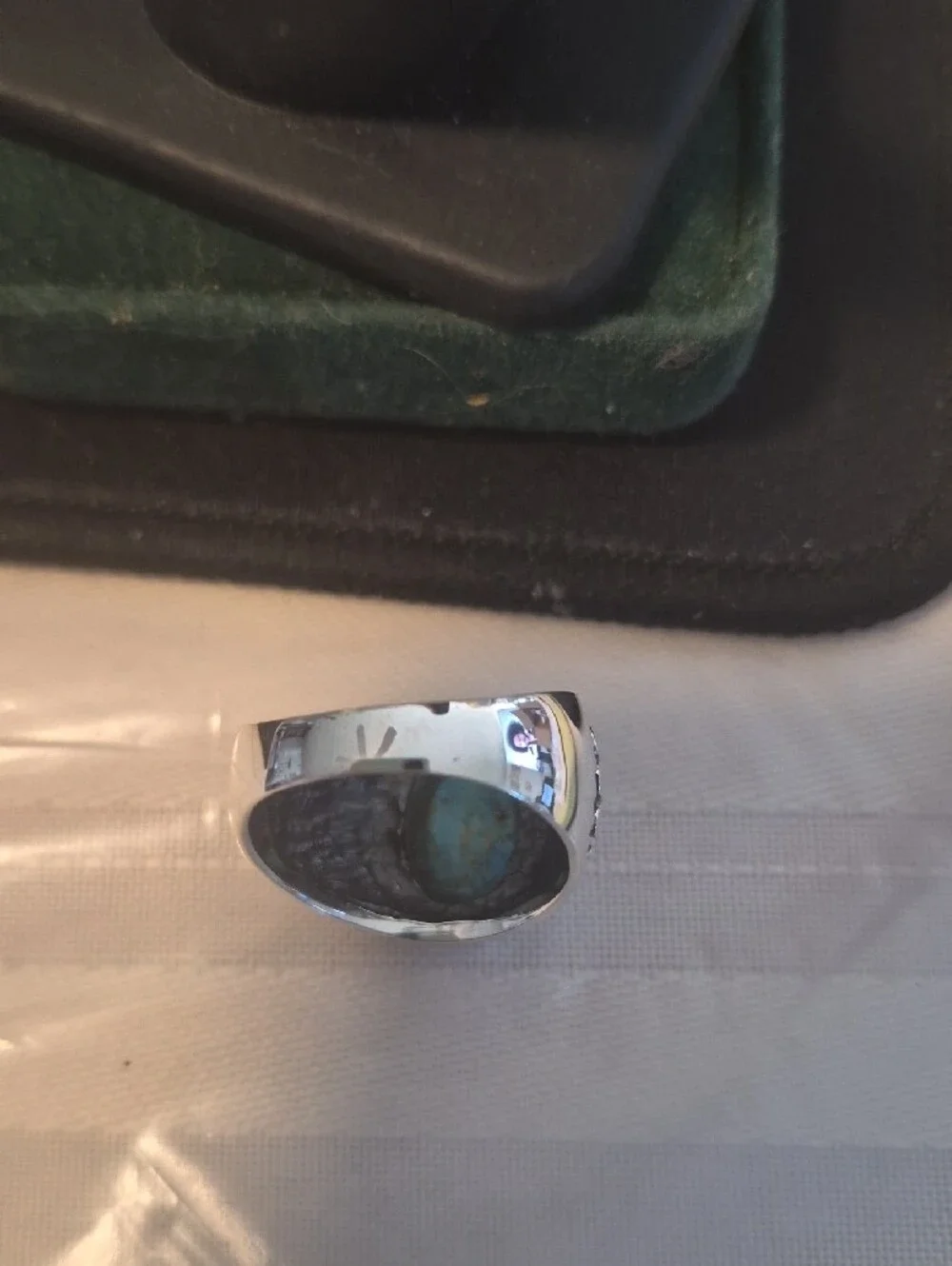 Turquoise Oval Stone Sterling Silver Women's Ring - Blue Turquoise